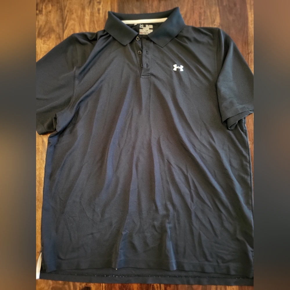 Under Armour Black Polo Shirt Men's SZ XXL EXCELLENT CONDITION